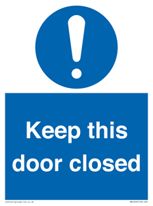 Keep this door closed